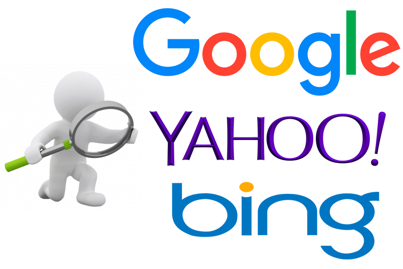 Google, Yahoo ir Bing paieškų varikliai